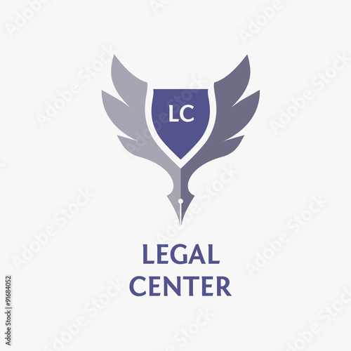 Template vector logo for legal, notary organization