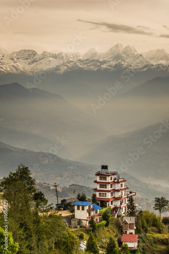 town in nagarkot Nepal photo