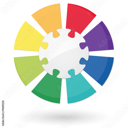 Puzzle info graphic with center part