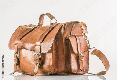 Bag on wooden background 