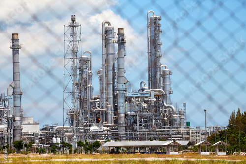 Oil and Gas Refinery Plant Behind Baluster