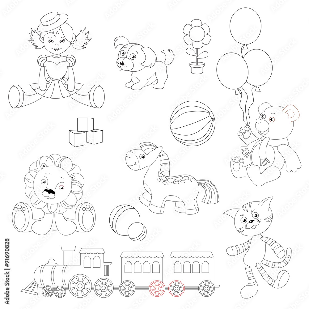 Toy set to be colored.