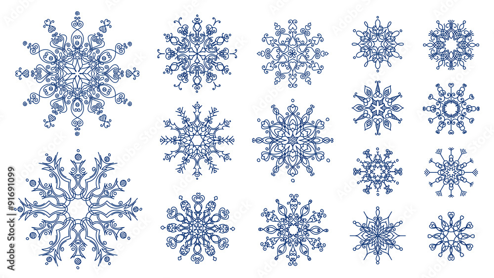 Snowflakes isolated on white background. Snowflakes isolated on white background.