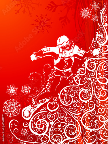 Abstract snowboarder.