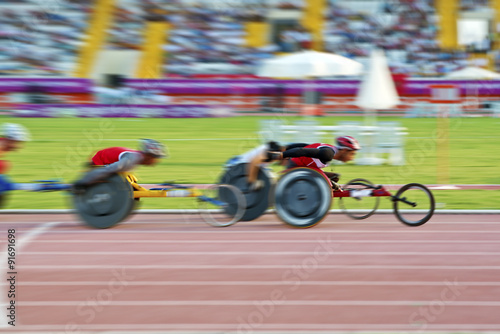 Canvas Print wheelchair bike race