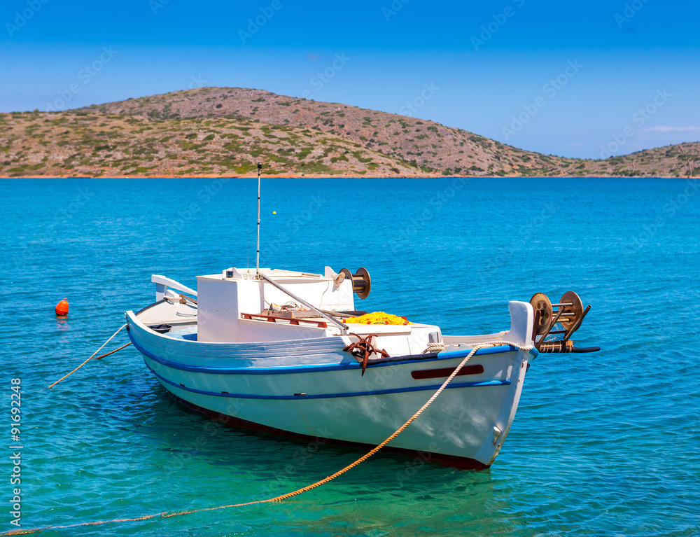 Fishing Boat off the coast of Crete, Greece Fishing Boat off the coast of Crete, Greece
