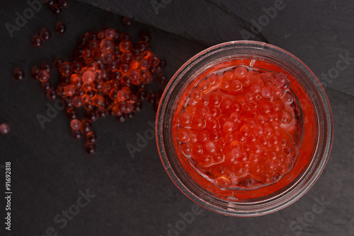 Fototapeta Naklejka Na Ścianę i Meble -  strawberry caviar, molecular gastronomy