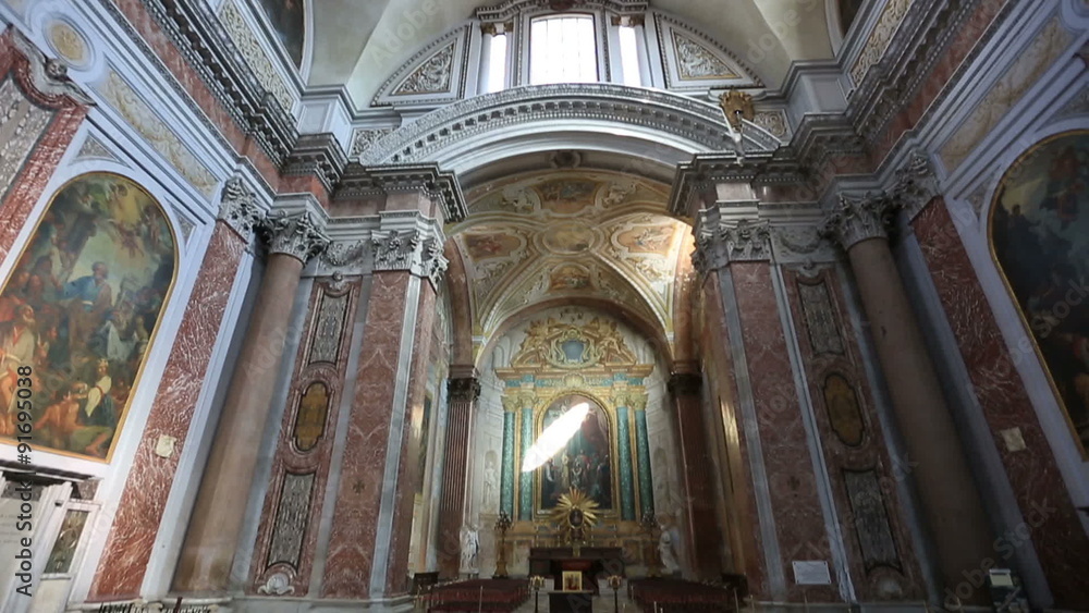 Interior Tilt Shot Santa Maria degli Angeli e dei Martiri Church at Piazza della Repubblica in Rome Lazio Italy Interior Tilt Shot Santa Maria degli Angeli e dei Martiri Church at Piazza della Repubblica in Rome Lazio Italy