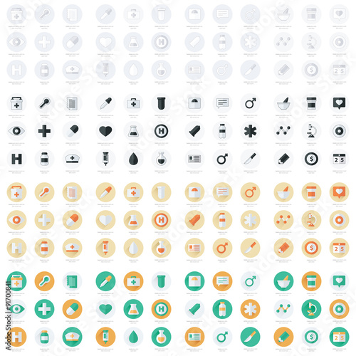 Set of flat Medical icons