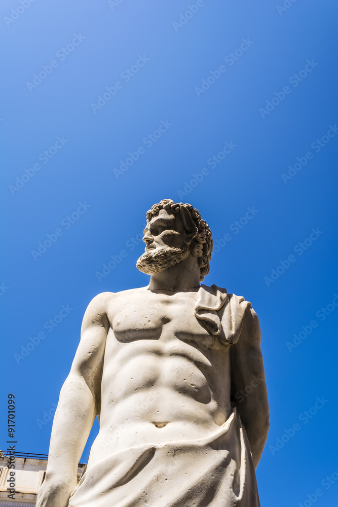 Marble statue in Piazza Pretoria, Square of Shame in Palermo, Sicily