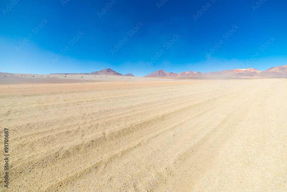 Sandy desert stretch on the Bolivian Andes Sandy desert stretch on the Bolivian Andes