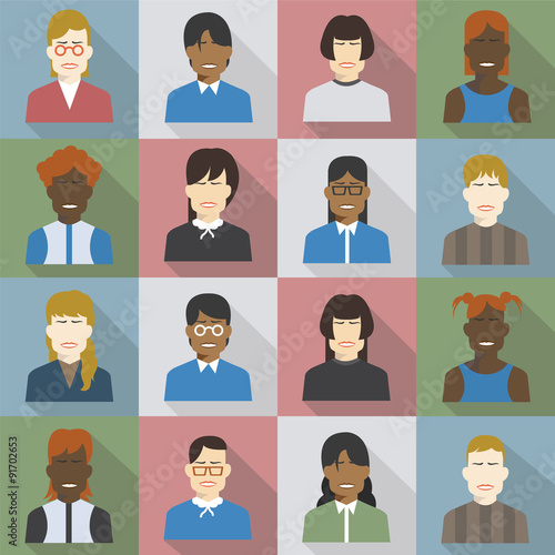 woman avatar icon in private styles