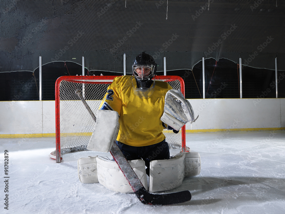 Naklejka premium ice hockey goalkeeper