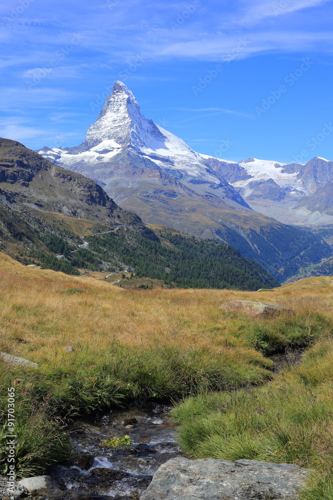 Matterhorn from Blauherd in Switzerland