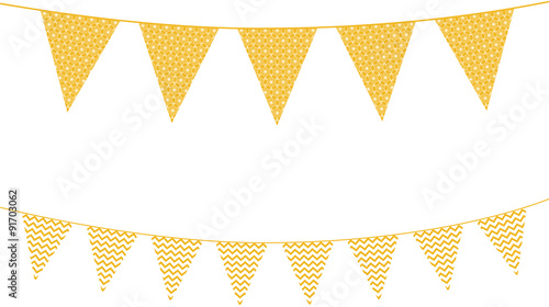 goldene wimpelketten mit chevron und sternmuster