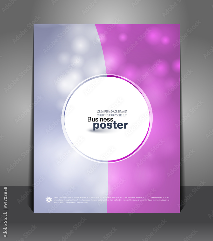 Vector Stylish Special Flyer with button and bubbles. Abstract background with circles