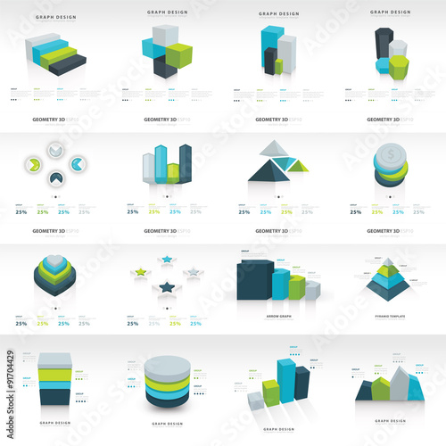 geometry  infographic template set