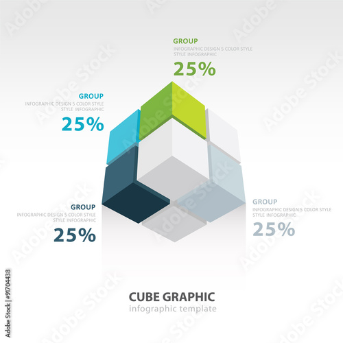 cube infographic template bottom view