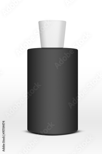 black Blank bottles isolated on white background