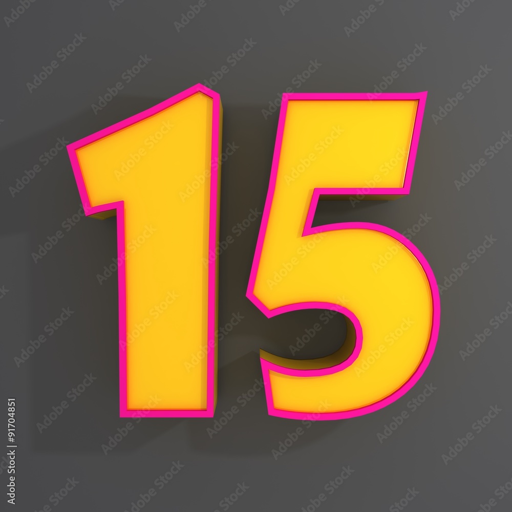 Number fifteen 3d illustration Number fifteen 3d illustration