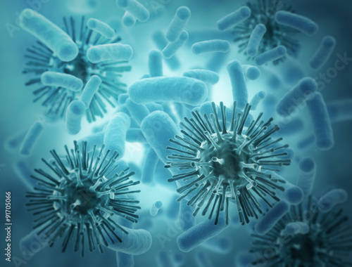 Virus bacteria cells background photo