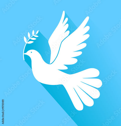 Peace dove with olive branch vector eps 10