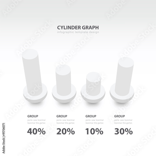 cylinder infographic 3d graph template white color balance