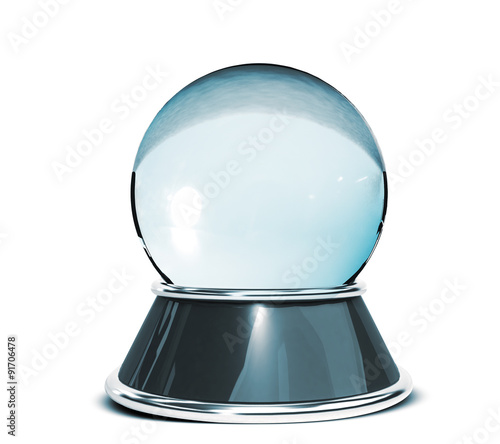 Empty Crystal Ball isolated on white background