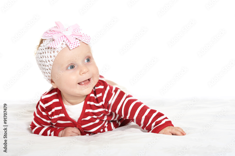 Baby girl  in cute  clothes