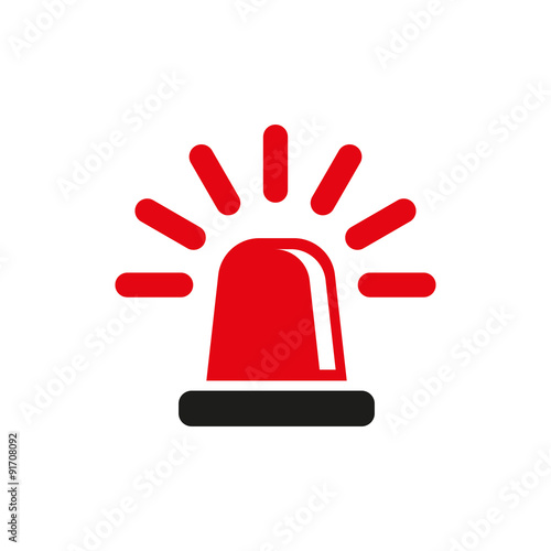 The flasher icon. Police and  ambulance, alarm, beacon symbol. Flat