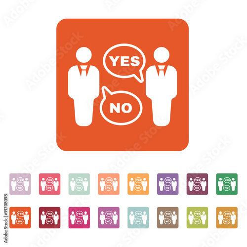 The dispute icon. Dialog and  negotiation, discussion symbol. Flat