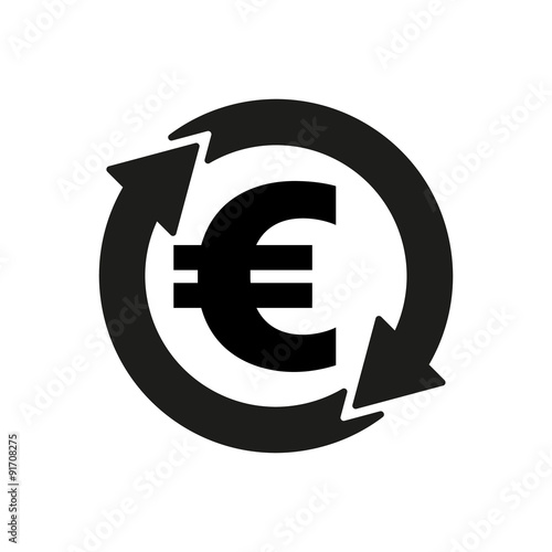 The currency exchange euro icon. Cash and money, wealth, payment symbol. Flat