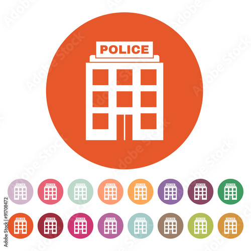 The police icon. Law and authority symbol. Flat