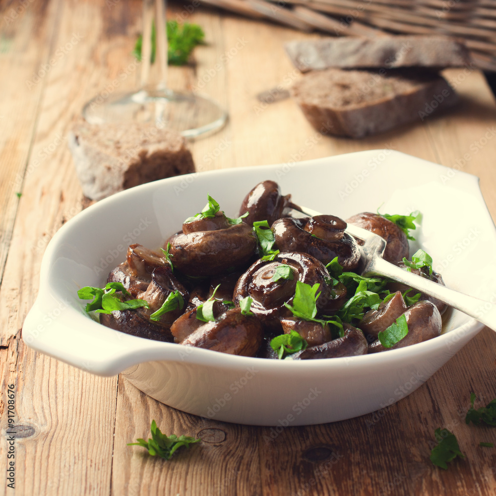 Baked champignons mushrooms Baked champignons mushrooms