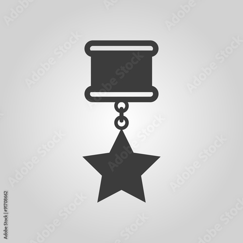 The medal icon. Reward symbol. Flat