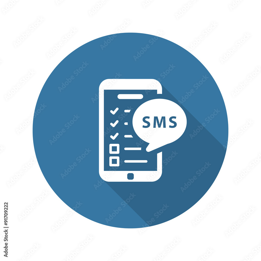 Reminders by SMS and Medical Services Icon. Flat Design. Reminders by SMS and Medical Services Icon. Flat Design.