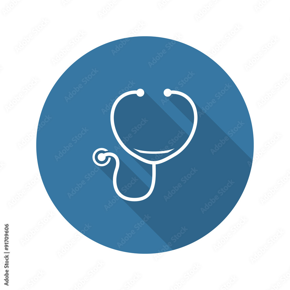 Stethoscope and Medical Services Icon. Flat Design. Long Shadow. Stethoscope and Medical Services Icon. Flat Design. Long Shadow.
