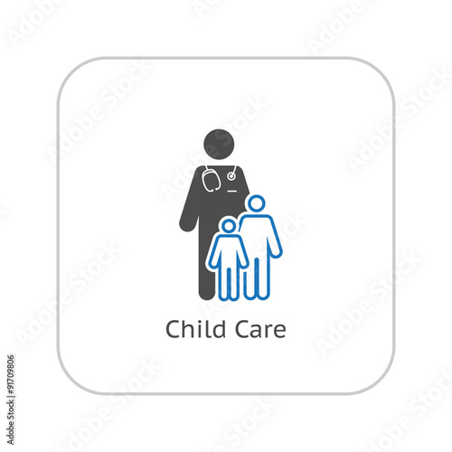 Child Care and Medical Services Icon. Flat Design.