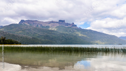 Fototapeta Naklejka Na Ścianę i Meble -  Reflection, Road of the Seven Lakes, Argentina