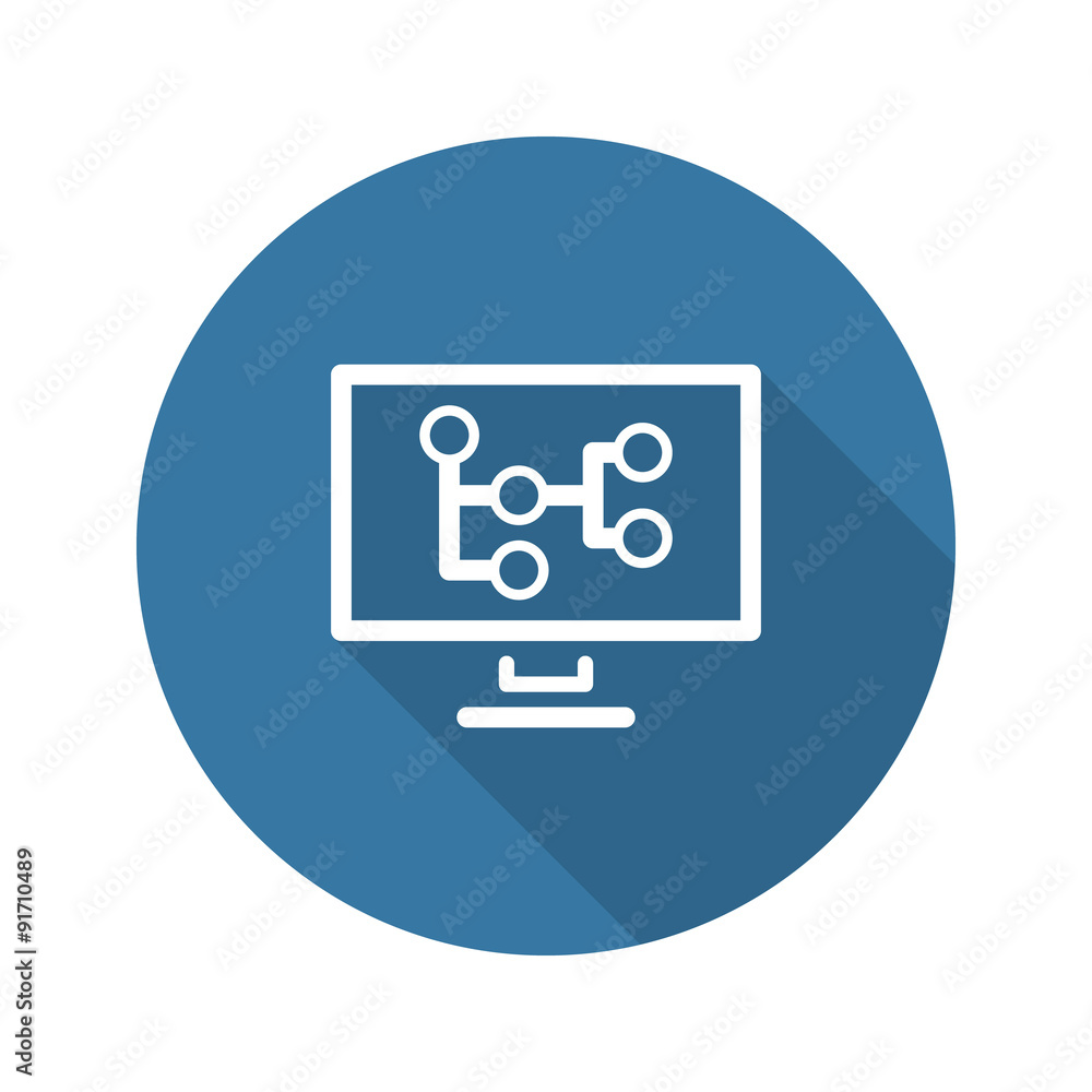 Mind Map Icon. Business Concept. Flat Design. Long Shadow. Mind Map Icon. Business Concept. Flat Design. Long Shadow.