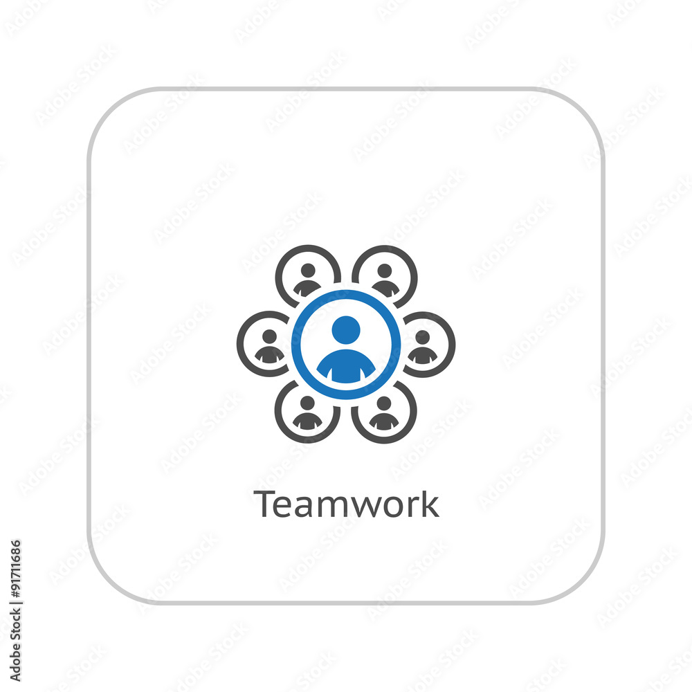 Teamwork Icon. Business Concept. Flat Design. Teamwork Icon. Business Concept. Flat Design.