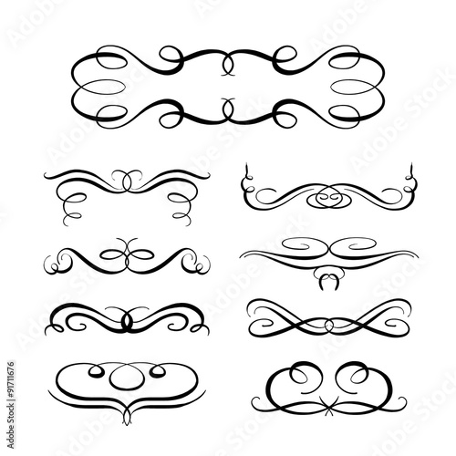 Vector calligraphy elements.