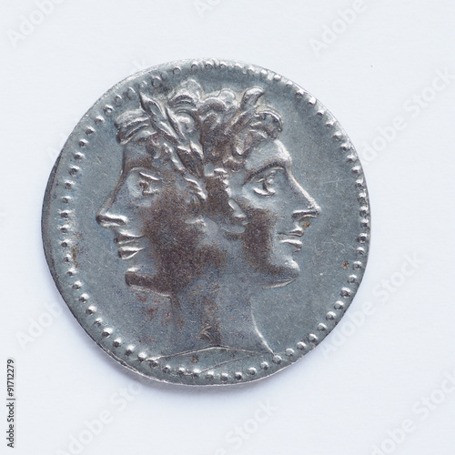 Old Roman coin photo