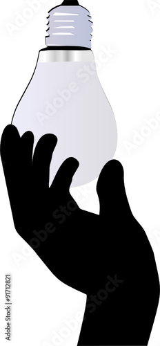 Glühbirne in der Hand