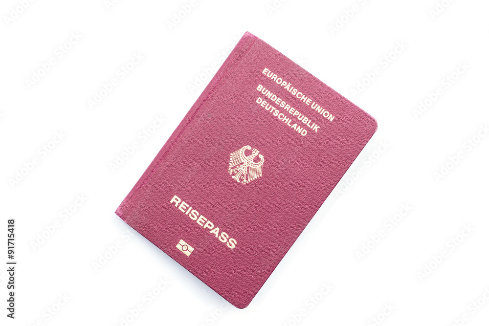 German passport isolated on white background German passport isolated on white background
