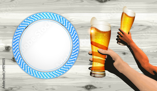 Oktoberfest background (Cheers and boards)