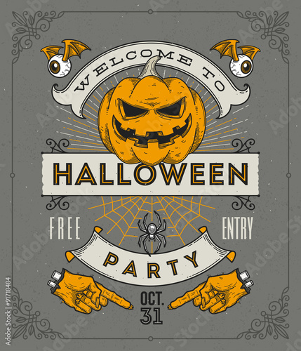 Line art vector illustration for Halloween party
