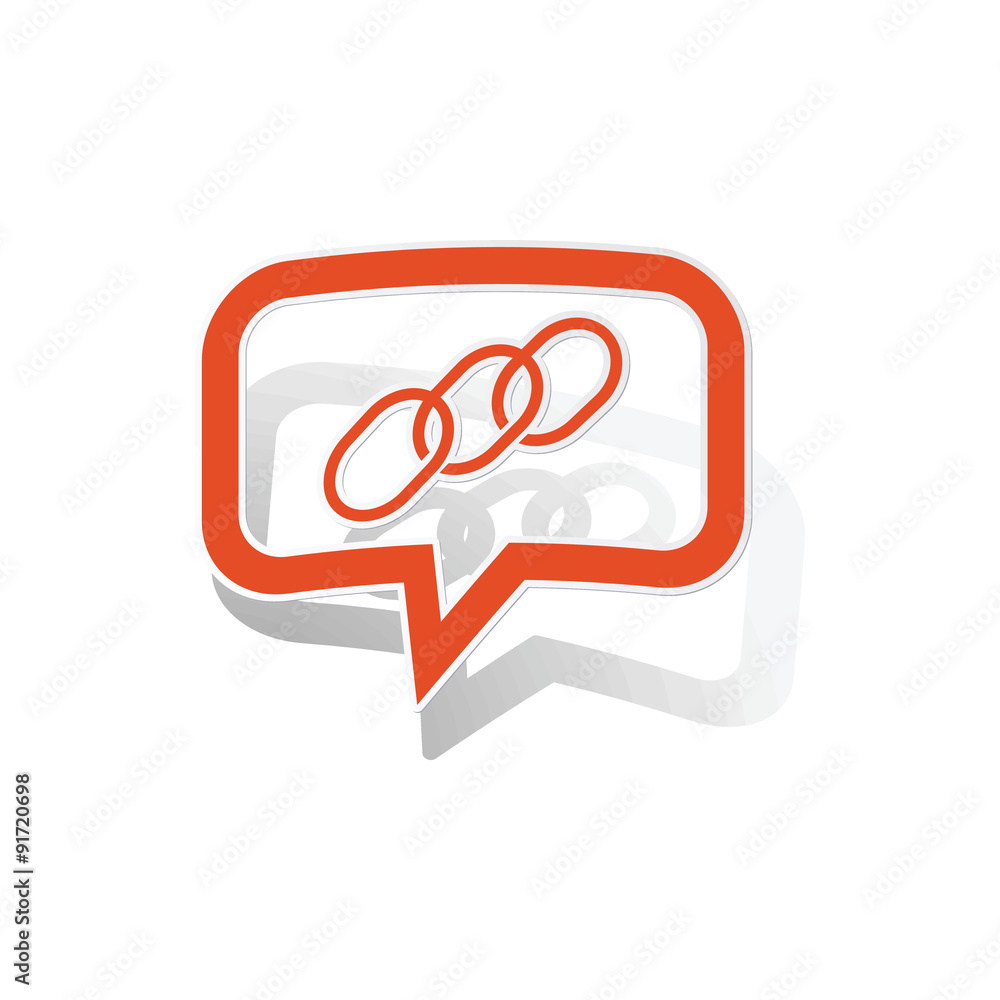 Chain message sticker, orange Chain message sticker, orange