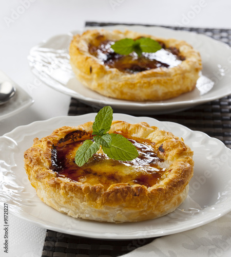 Puff pastry with caramelized custard  photo