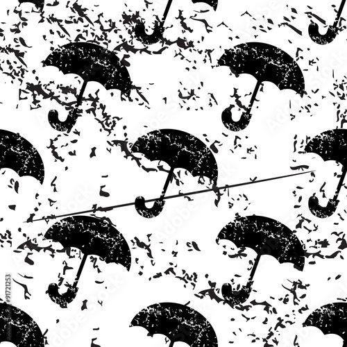 Umbrella pattern  grunge  monochrome
